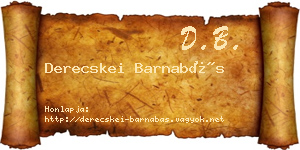 Derecskei Barnabás névjegykártya