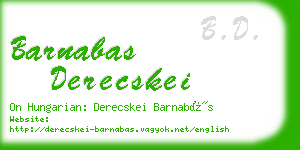 barnabas derecskei business card